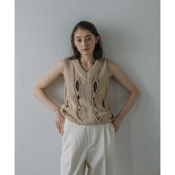 「MINERTE」 「ANDSEARCH」Vネックニット FREE アイボリー レディース