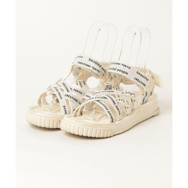 「beautiful people」 フラットサンダル「SHAKAコラボ」 23cm ベージュ レデ...