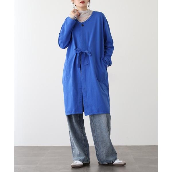 カーディガン ハイゲージ裏毛ロングカーデ レディース