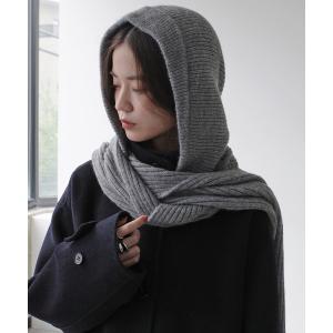マフラー ストール ニットバラクラバフードマフラー レディース メンズ
