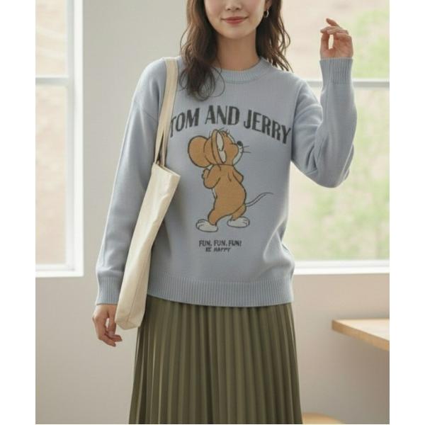 ニット セーター 「TOM ＆ JERRY/トムとジェリー」プリントクルーネックニット レディース ...
