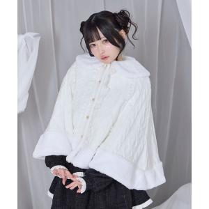 ポンチョ コットンレースはしごリボンポンチョ レディース