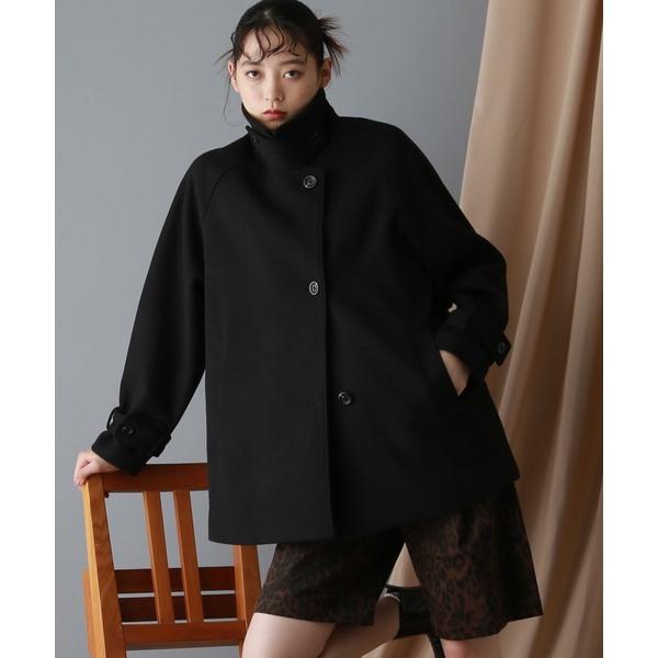 ブルゾン アウター 「WOOLLYTEC/ウーリーテック」スタンドカラーショートコート レディース