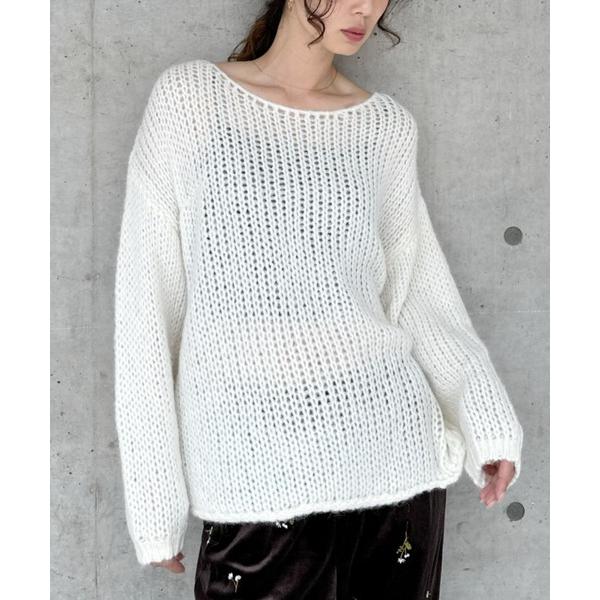 ニット セーター 「Good Riddance」ロールヘム ざっくり編み ルーズ  ニット レディー...