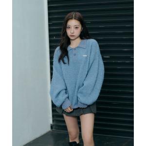 ニット セーター UNISEX ルーズポロニット レディース