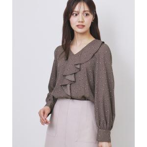ブラウス シャツ Vネックフリルブラウス「洗濯機...の商品画像