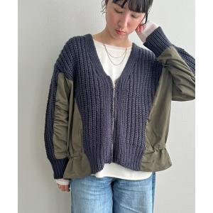 カーディガン ダブルジップドロストカーディガン レディース