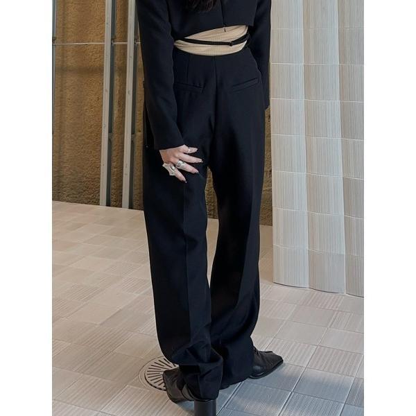 スラックス パンツ HALF MOON STRAIGHT PANTS レディース