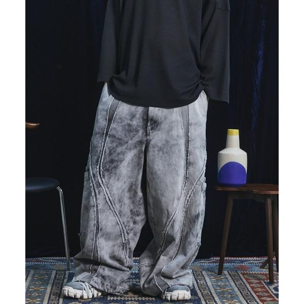 ワイドパンツ ジーンズ 「UNISEX」Denim Switching Alien Prime-Wi...