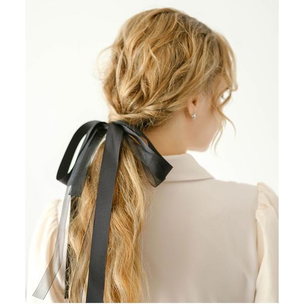 ヘアゴム シャララ オーガンジー ロングリボン ヘアゴム