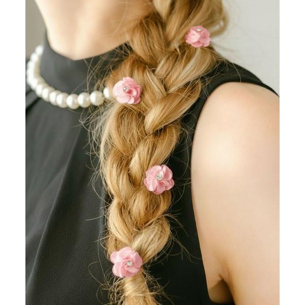 ヘアクリップ ローズメル フラワー ヘアクリップ 2個セット