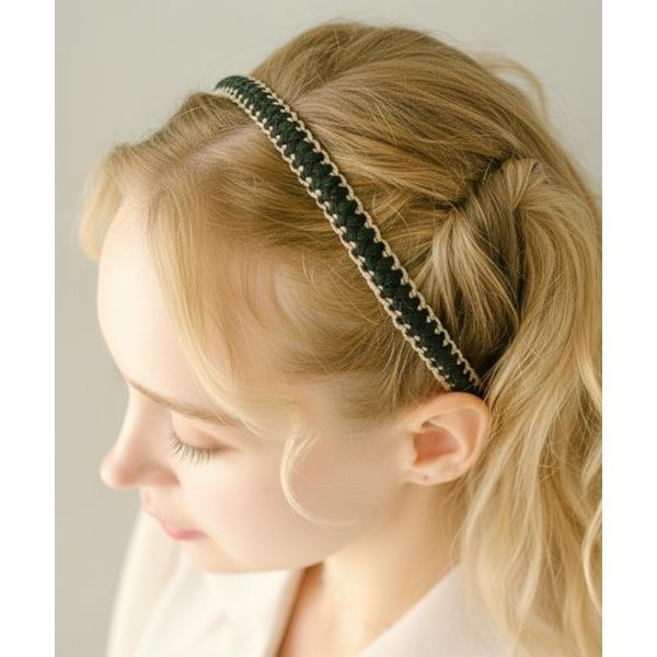 カチューシャ ツイード モノトーン カチューシャ 日本製