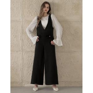 オールインワン 「MEISM by Re:EDIT」「2025AW COLLECTION」「低身長/高身長サイズ有」ツイードフレアオールインワン レデ