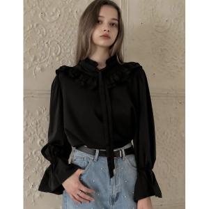 ブラウス シャツ 「MEISM by Re:EDIT」「2025AW PRE ORDER」フレアスリーブフリルカッティングボウタイリボンブラウス レデ