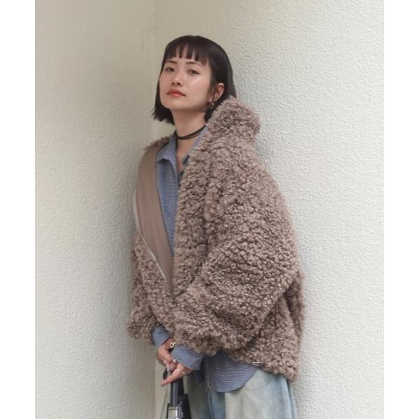 ブルゾン アウター ボアボリュームブルゾン レディース