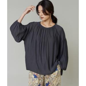 ブラウス シャツ ギャザーブラウス レディース