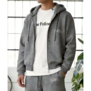 パーカー ワンポイント刺繍ジップアップフーディ/Double-knit Embroidery Zip-Hoodie メンズ レディース