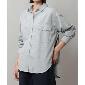 ブラウス シャツ 6ozスラブデニムリブカフスシャツ レディース