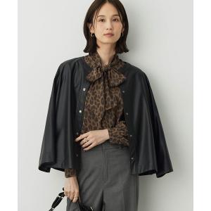 コート アウター エコレザーノーカラージャケット「撥水・大きいサイズあり」 レディース