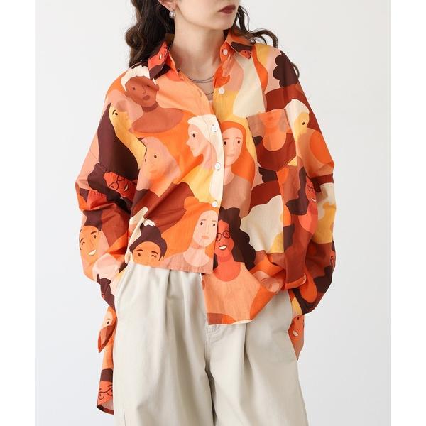 ブラウス シャツ je crois soi プリント　シャツ レディース