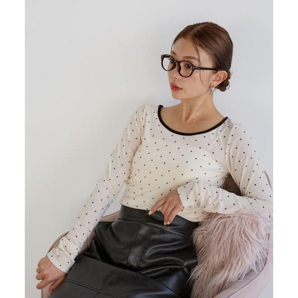 tシャツ 「WEB限定」ドットベロアロングスリーブ レディース