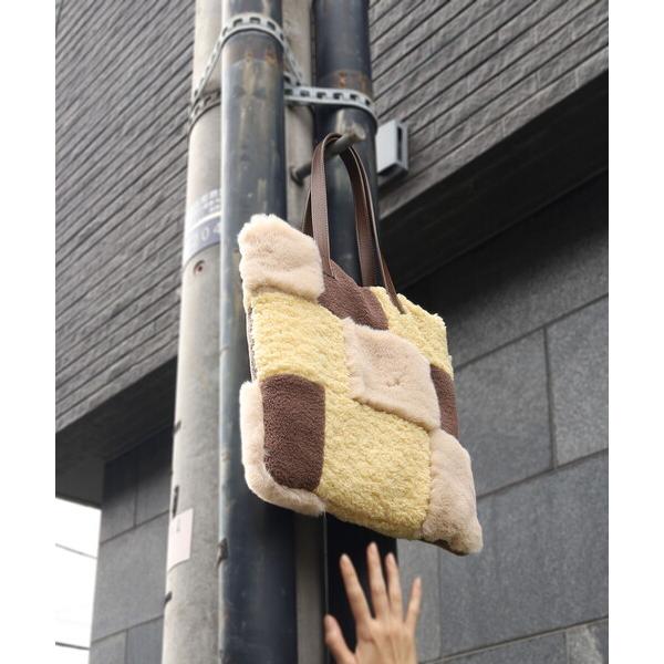 トートバッグ ｐａｐｐｙ　エコファーパッチワークトートバッグ／Ａ４対応 レディース