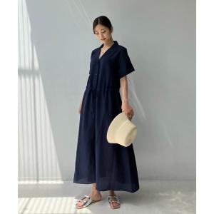 「AS KNOW AS plus」 シャツワンピース FREE ネイビー レディース