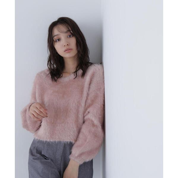 ニット セーター ヘアリーラメニットシリーズ Vネックニット レディース