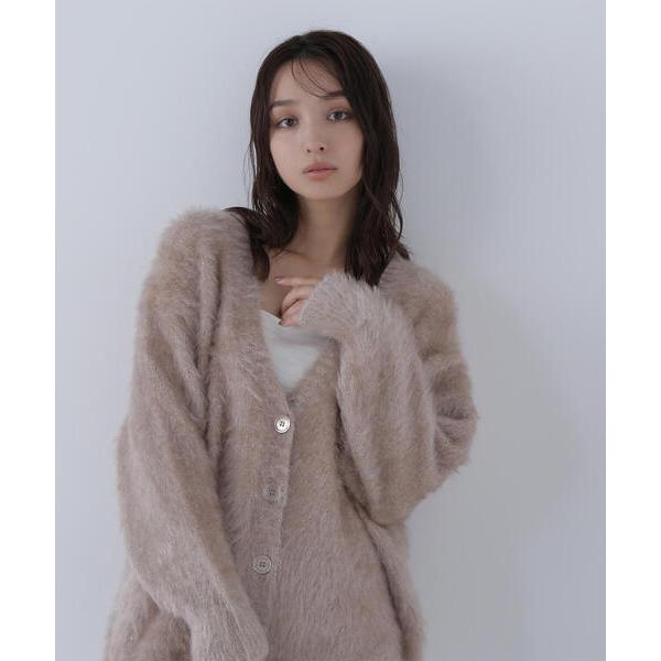 カーディガン ヘアリーラメニットシリーズ Vネックカーディガン レディース