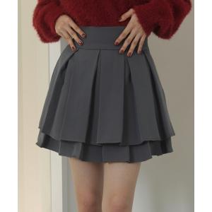 スカート WEGO 「25年秋冬新作」 ハイウエスト2段プリーツスカパンの商品画像
