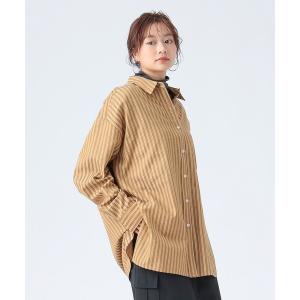 ブラウス シャツ ストライプ オーバー ボタンシ...の商品画像