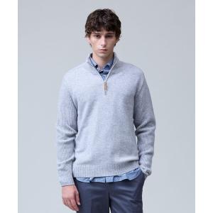 セーター ニット ウール×カシミヤの上質素材「Cash Lamb's Wool」ハーフジップ ニット_25年モデル メンズ