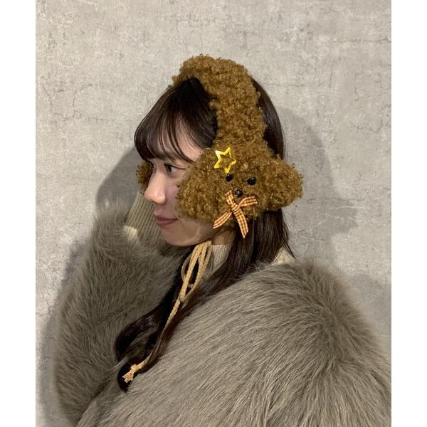 耳当て イヤーマフ もこもこわんちゃんイヤーマフ ヘアバン レディース