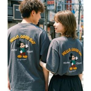 tシャツ 半袖 Disney（ディズニー）ミッキーマウス バックプリント＆サガラ刺繍 ビッグシルエットTシャツ/ユニセックス レディース メンズ