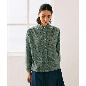 ブラウス シャツ リバティプリントスタンドブラウス レディース