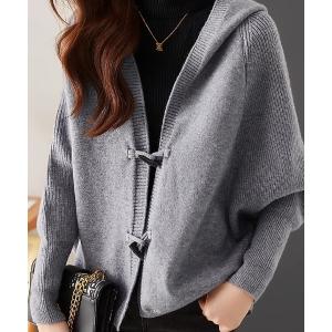 カーディガン ポンチョニットカーディガン レディース