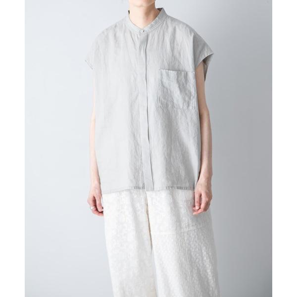 「かぐれ」 半袖ブラウス FREE ライトグレー レディース