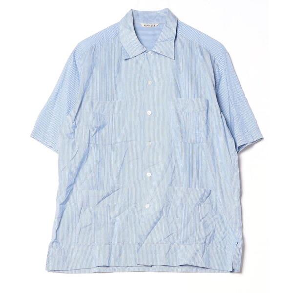 「AURALEE」 半袖シャツ 3(S) ブルー メンズ