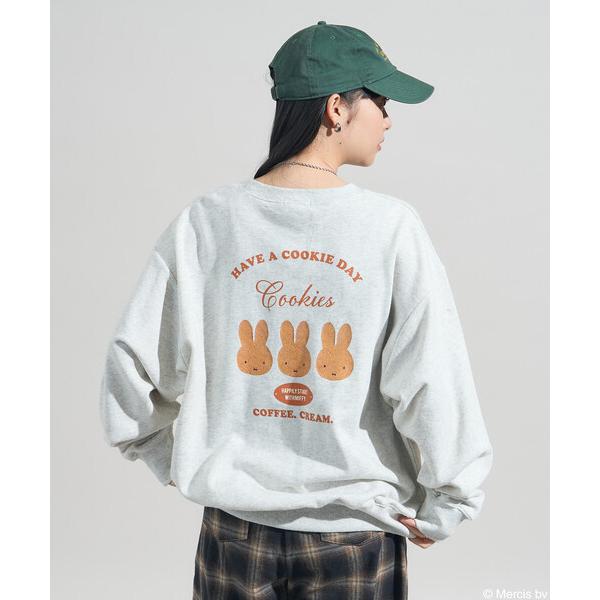 トレーナー スウェット miffy cookie柄　プリント スウェット/ミッフィー レディース