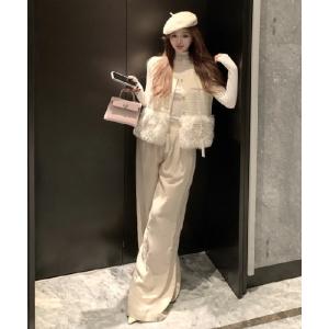 ベスト ジレ ツイードプードルベスト レディース