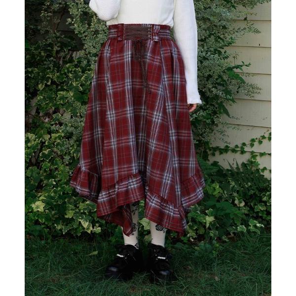 スカート タータンチェックイレヘムスカート