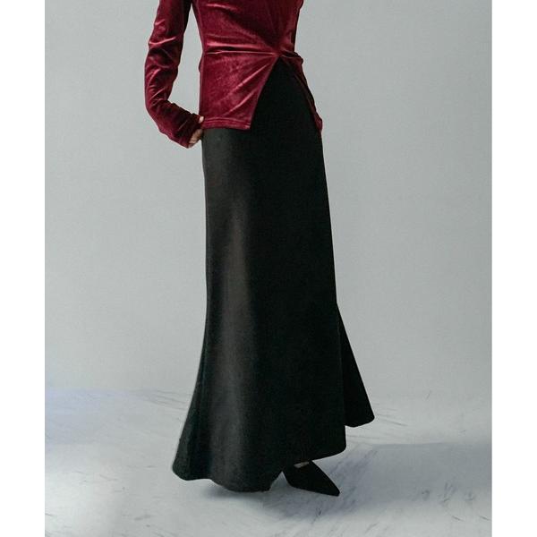 スカート 「on:nue」「サイズ展開あり！/4色展開」 ウールライクフレアマキシリラックススカート