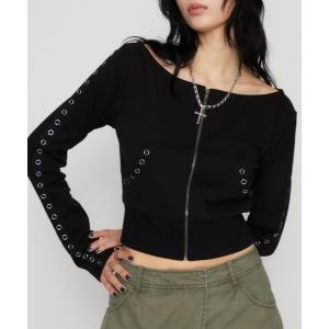 tシャツ EYELET ZIP CUT トップス レディース