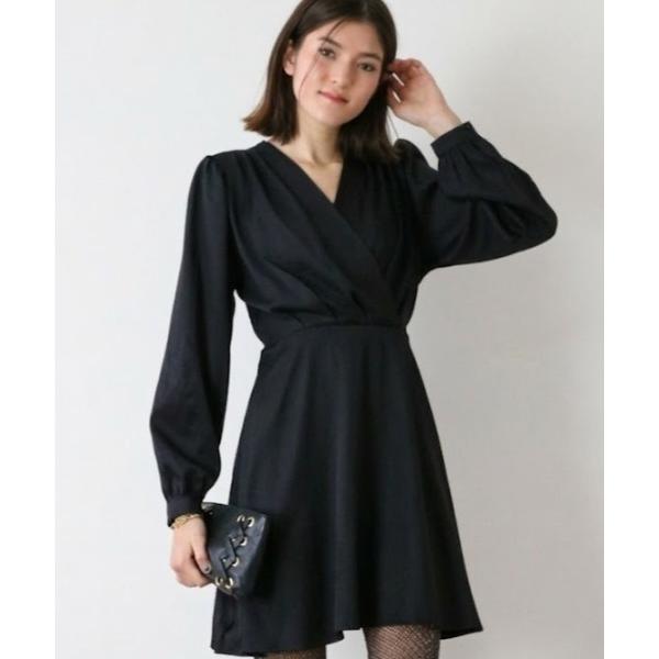 ドレス ハイウエスト カシュクールミニドレス