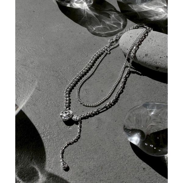 ネックレス ローズ レイヤード ネックレス (2Set） / Rose layered neckla...