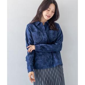 ブラウス シャツ 「HER CLOSET」25AW新作 ジャガード サテンシャツブラウス JACQUARD SATIN SHIRT BLOUSE レディース