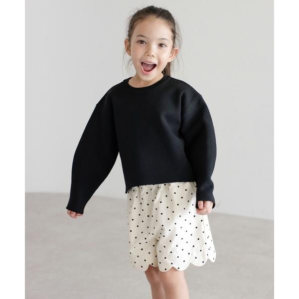 ニット セーター 「3-10才対応」バレルスリーブサイドリブニットプルオーバー キッズ 子供服 女の...