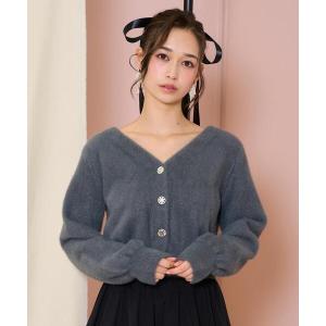 カーディガン アソートボタンラメフェザーカーディガン レディース