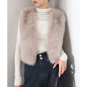 ベスト ジレ エコファーショートベスト レディース