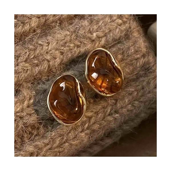 ピアス 「88eighty-eight」ヴィンテージゴールドブラウンミニピアス「import」(MA...